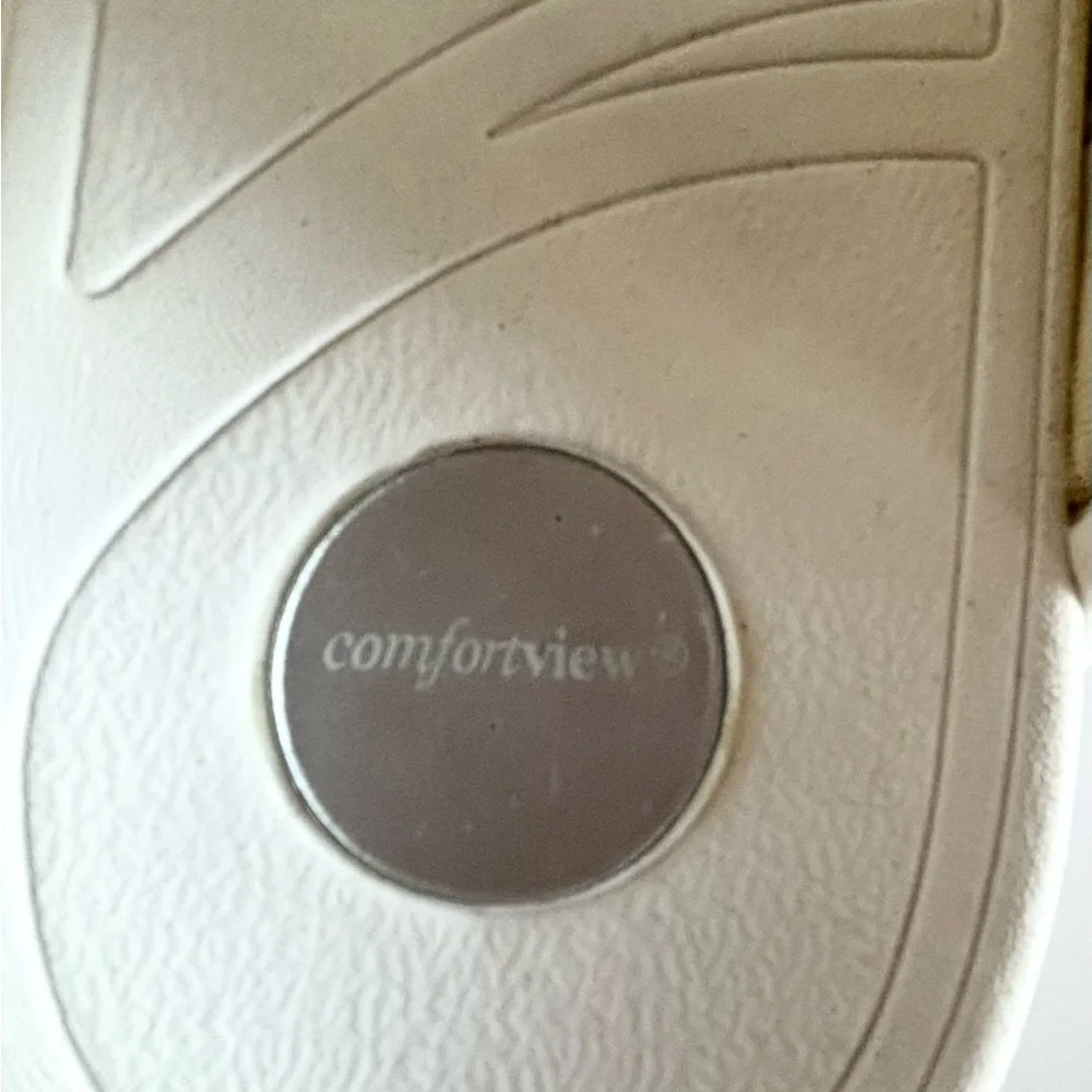 11WW Comfortview The Sporty Slip On Metallic Silver Thong Sandals Extra Wide